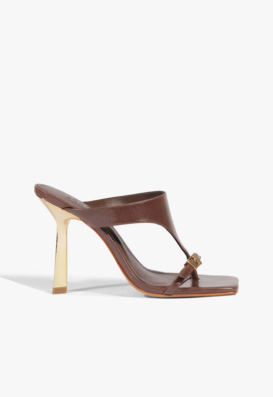 Tana Leather Sandal 5 Root Brown Leather - Schutz Shoes