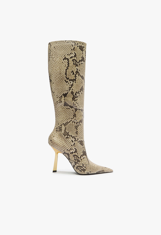 Ciara Boot Boots Fall 24 5 Snake Printed Leather - Schutz Shoes