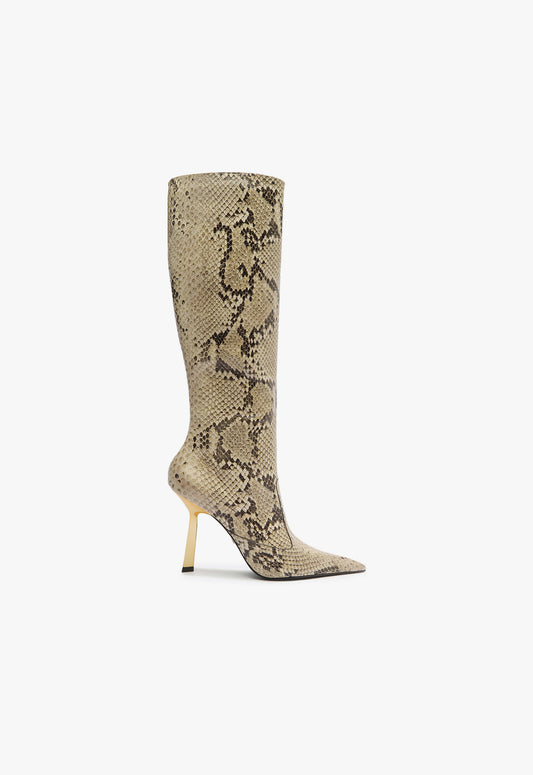 Ciara Boot Boots Fall 24 5 Snake Printed Leather - Schutz Shoes