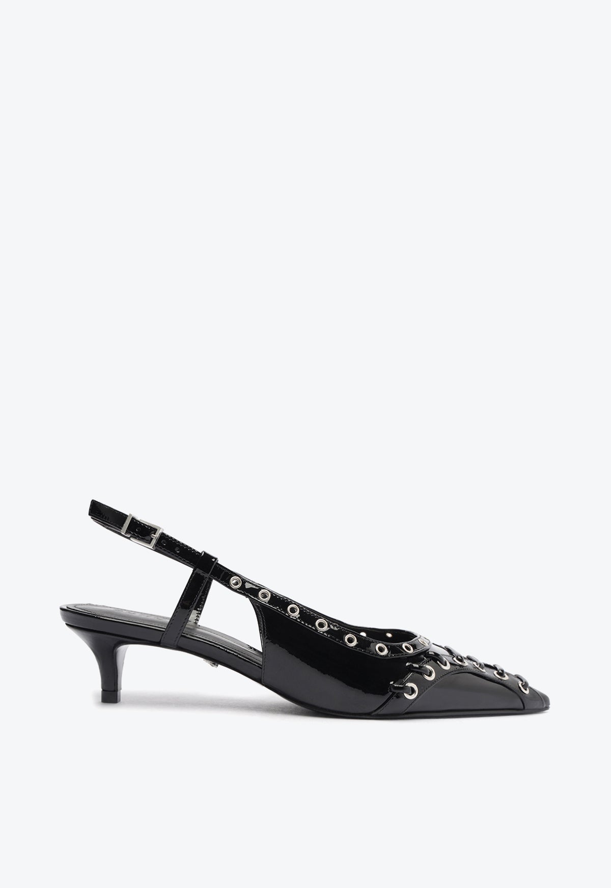 Ruth Mid Patent Leather Pump PRE FALL 24 5 Black Patent Leather - Schutz Shoes