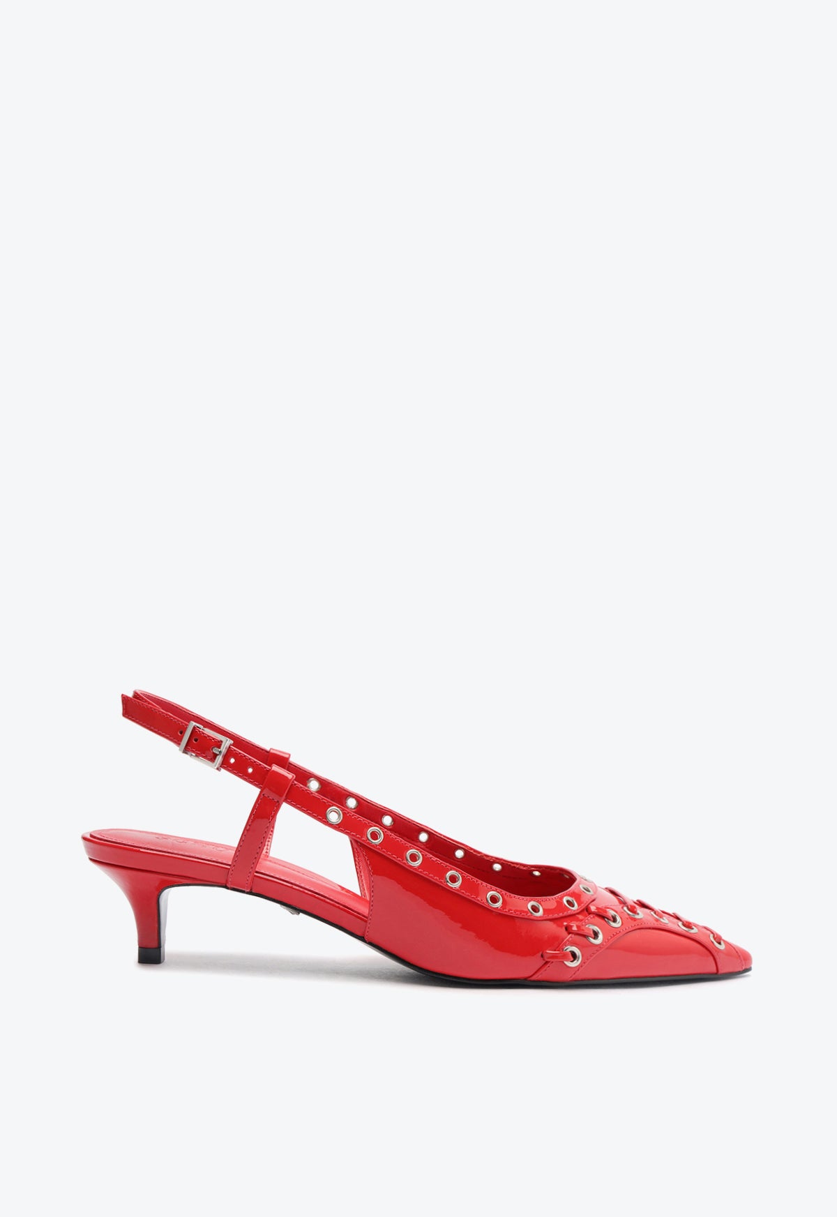 Ruth Mid Patent Leather Pump 5 Red Patent Leather - Schutz Shoes