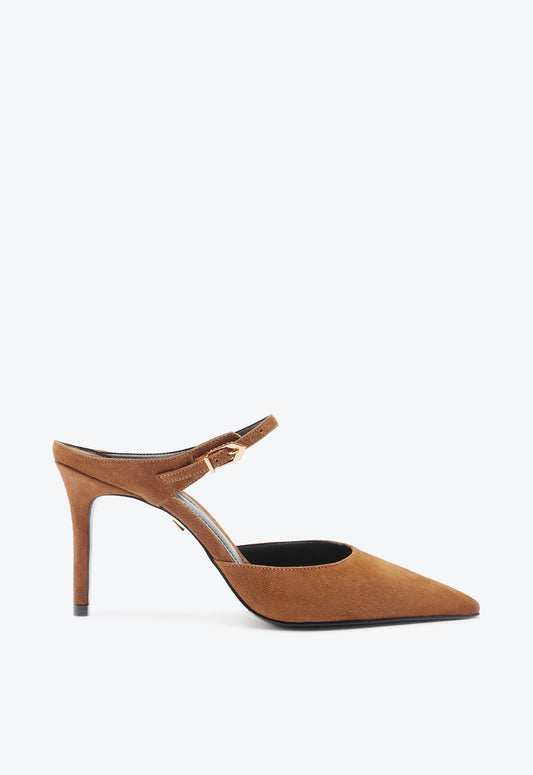 Laura Mule Suede Pump Pre Fall 24 5 Caramel Suede - Schutz Shoes