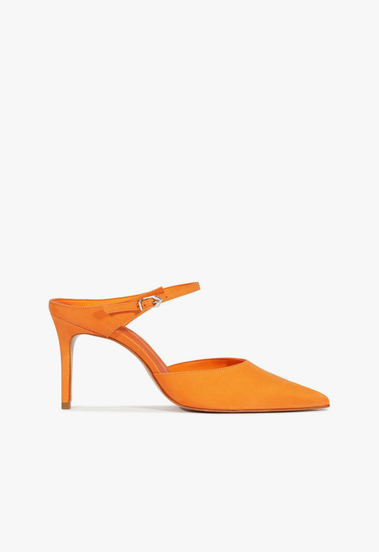 Laura Mule Pump Pumps Fall 24 5 Orange Suede - Schutz Shoes