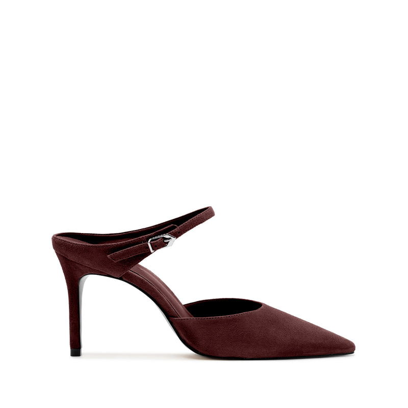 Laura Mule Pump Pumps Fall 24 5 Cherry Wine Suede - Schutz Shoes