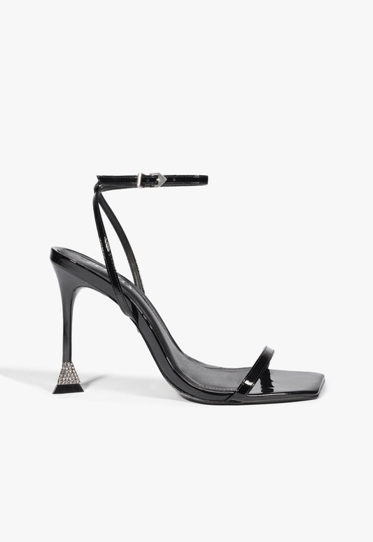 Joanna Patent Leather Sandal Pre Fall 24 5 Black Patent Leather - Schutz Shoes