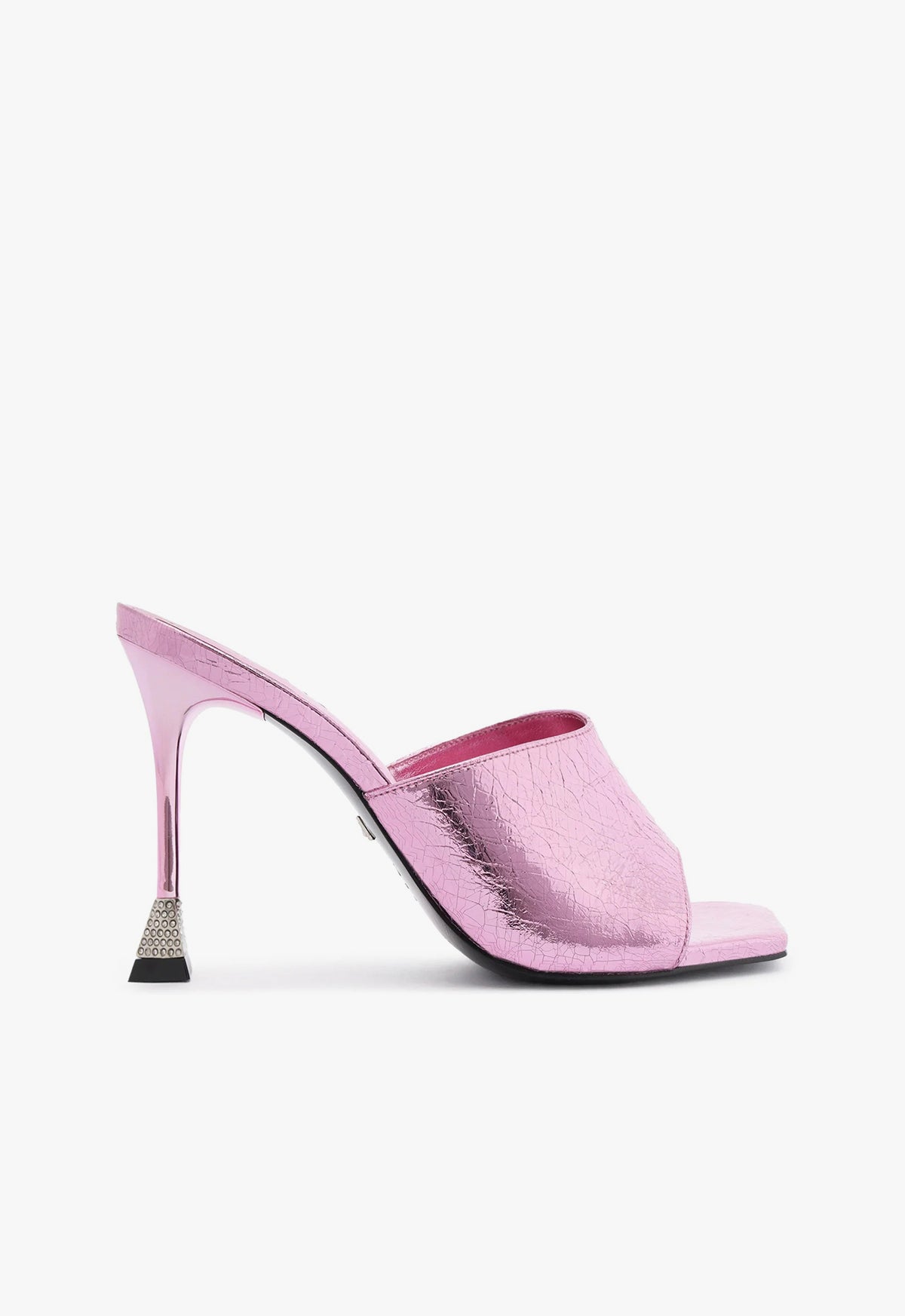 Nattie Metallic Leather Sandal Sandals Pre Fall 24 5 Pink Synthetic - Schutz Shoes