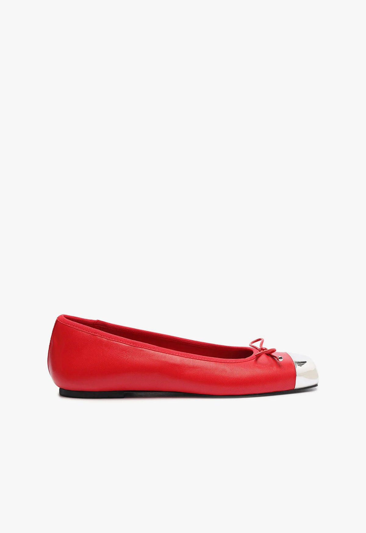 Sae Cap Toe Leather Flat Flats Pre Fall 24 5 Red Gorgurao Leather - Schutz Shoes