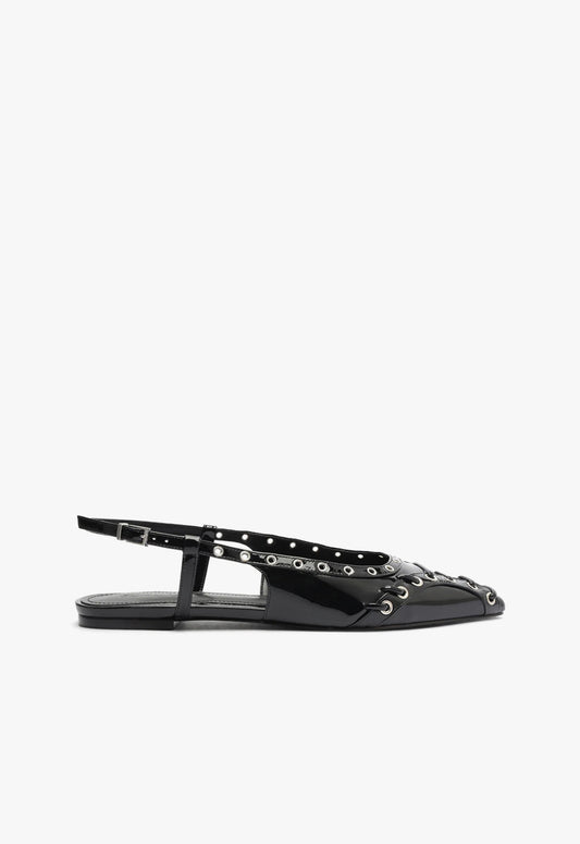 Ruth Patent Leather Flat Pre Fall 24 5 Black Patent Leather - Schutz Shoes