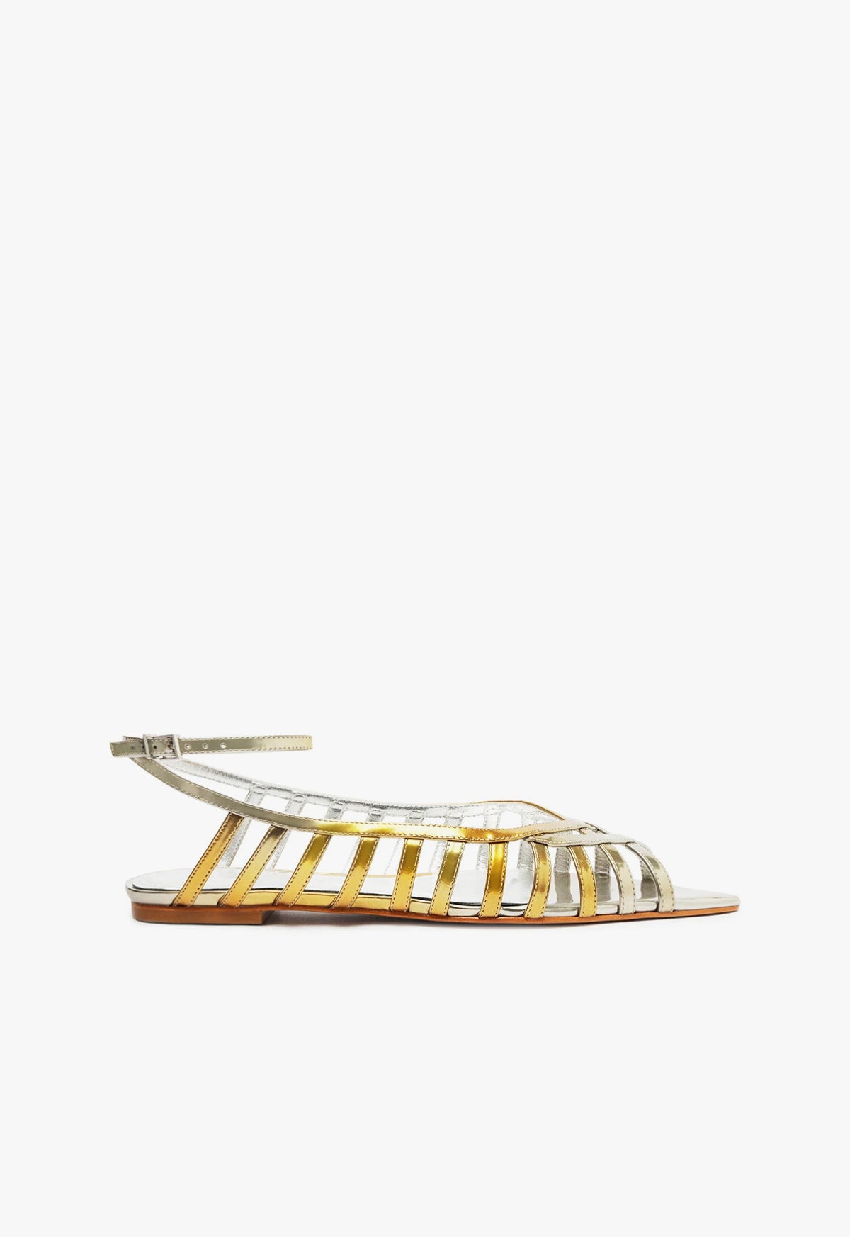 Iris Specchio Leather Flat Flats High Summer 24 5 Silver Specchio Leather - Schutz Shoes