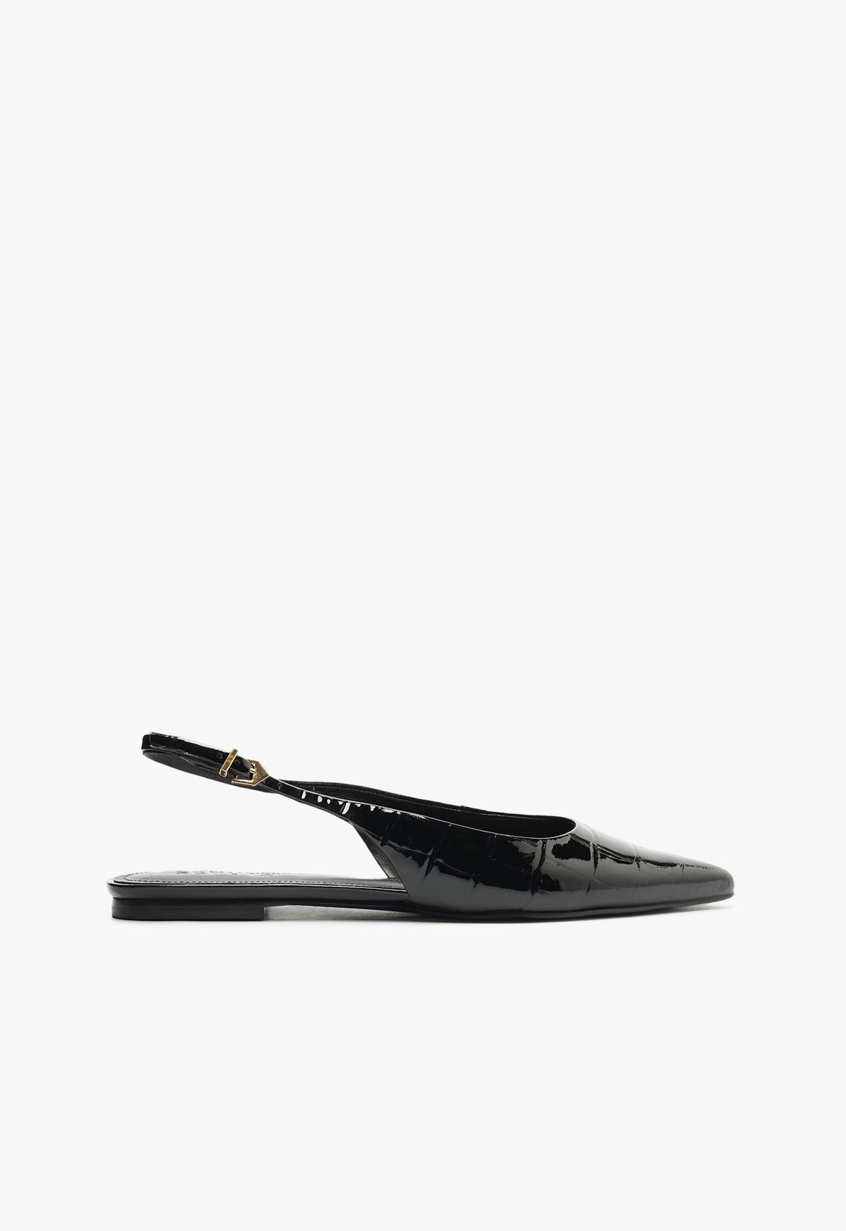 Paola Ballet Flat Resort 25 5 Black Croc - Schutz Shoes