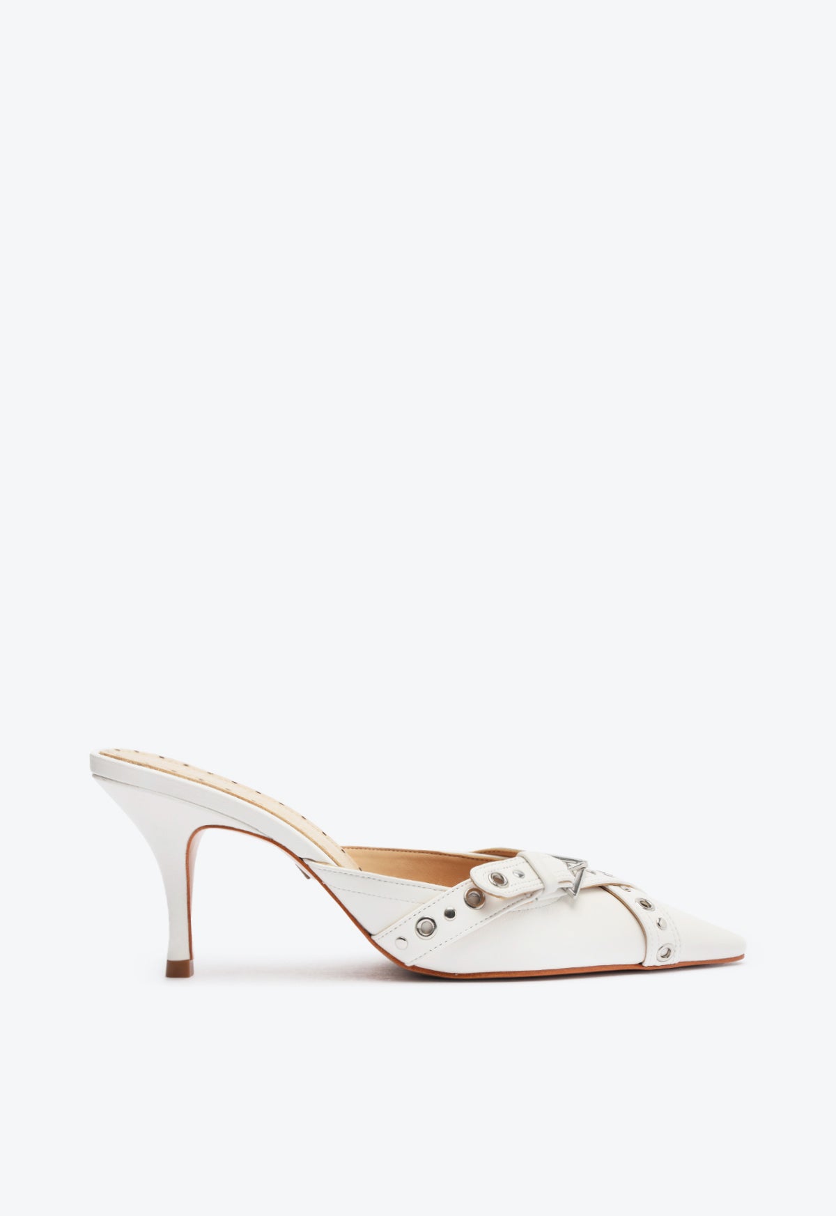 Vinnie Mule Leather Pump Pre Fall 24 5 White Nappa Leather - Schutz Shoes