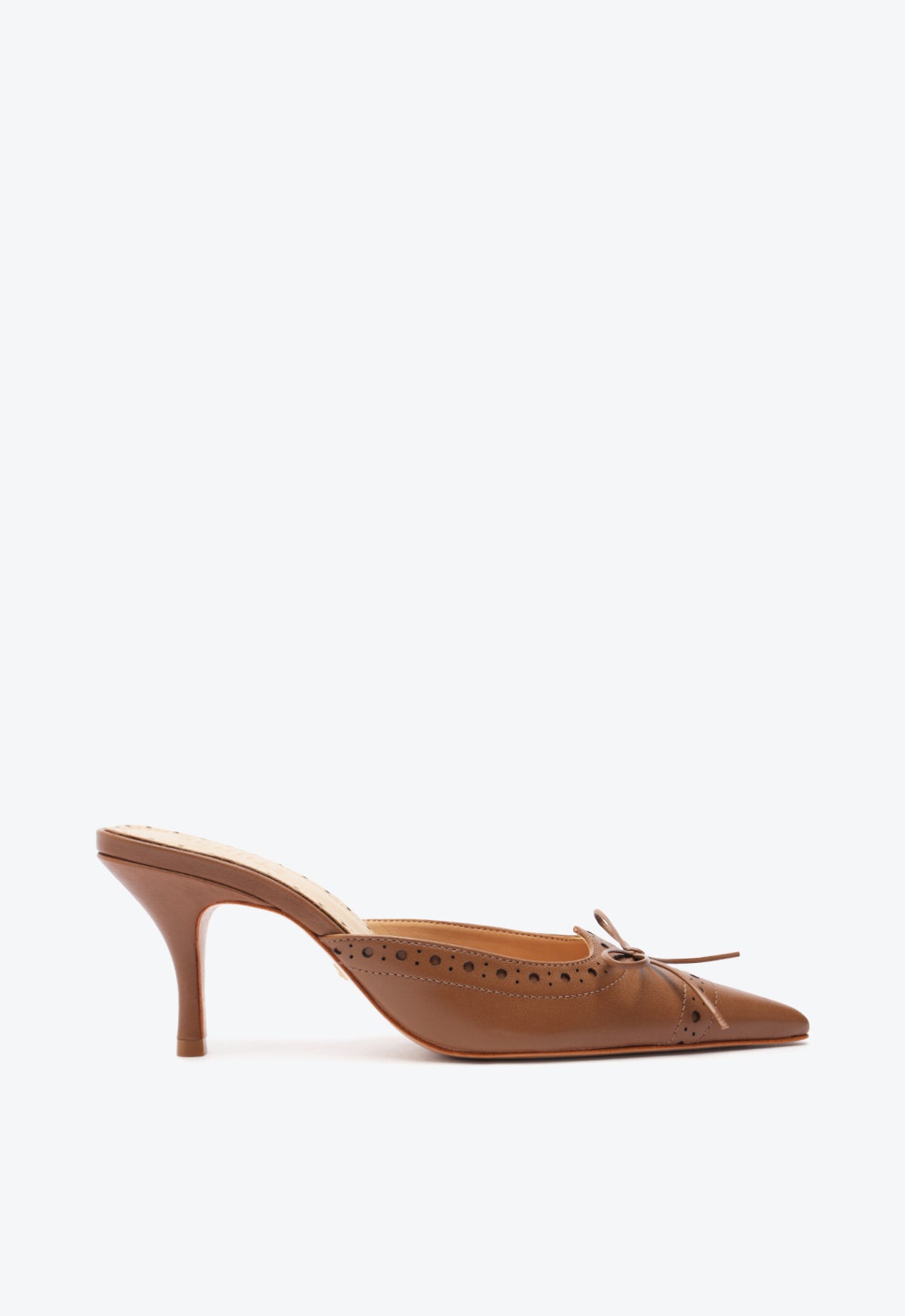 Minny Nappa Leather Pump Pumps SPRING 24 5 Dark Caramel Nappa Leather - Schutz Shoes