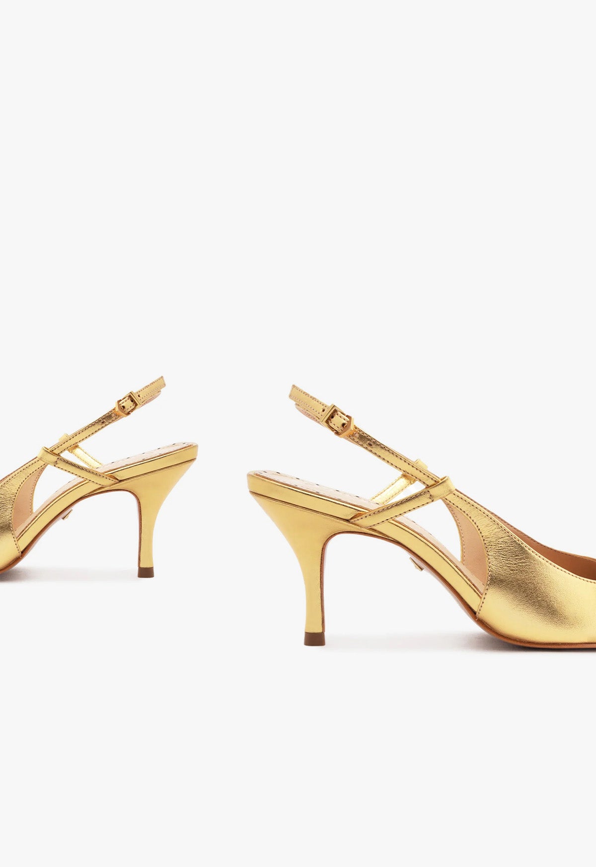 Alma Leather Slingback Pump Metallic Gold Stiletto SCHUTZ