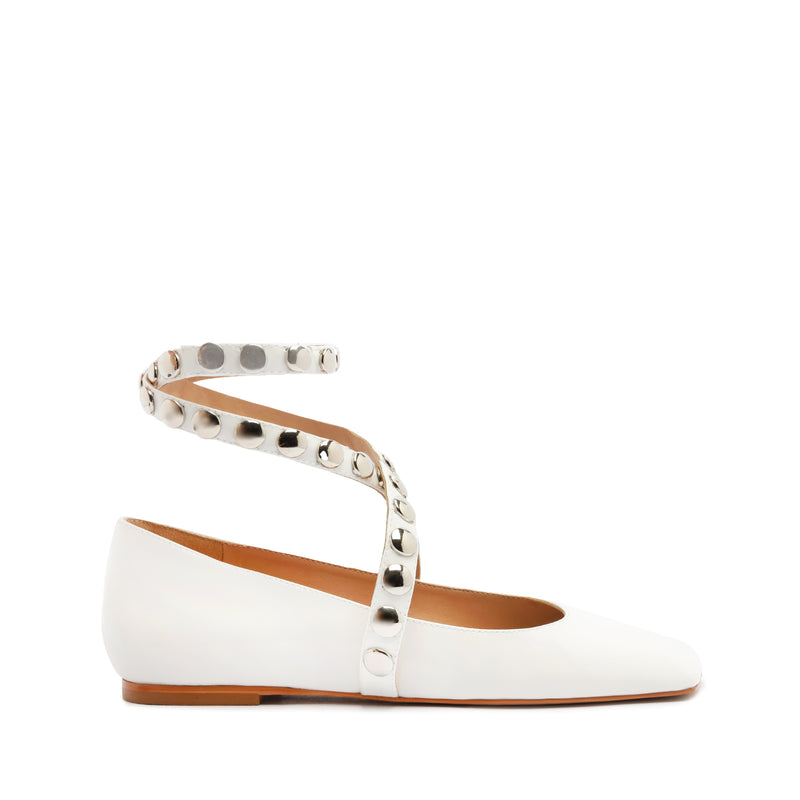Jaycie Patent Leather Flat Flats Spring 24 5 White Patent Leather - Schutz Shoes