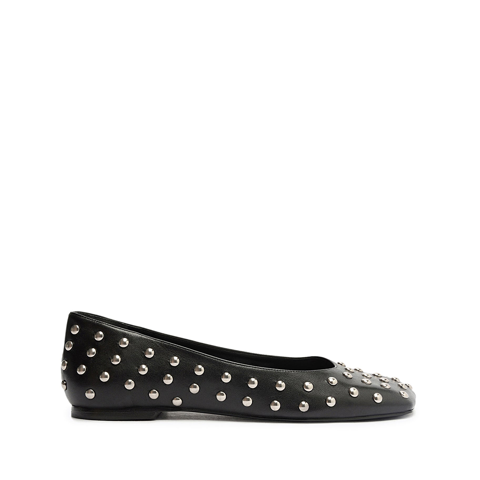 Jaycie Studs Leather Flat Flats Spring 24 5 Black Leather - Schutz Shoes