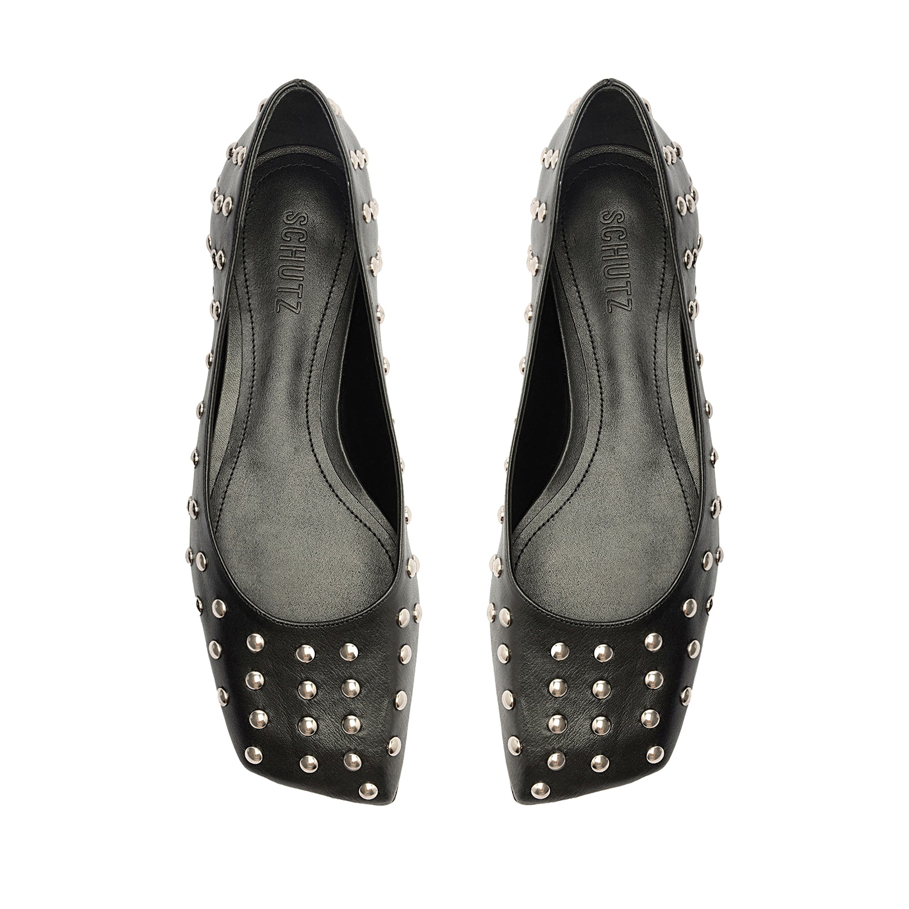 Jaycie Studs Leather Flat Flats Spring 24    - Schutz Shoes