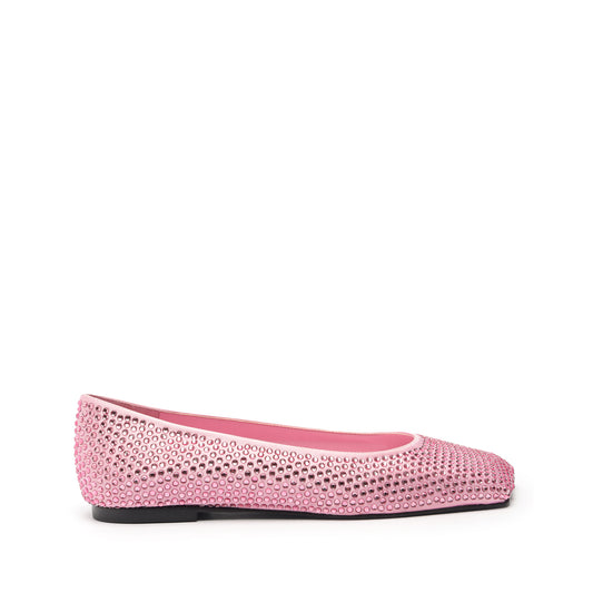 Jaycie Satin Flat Flats Spring 24 5 Pink Satin - Schutz Shoes