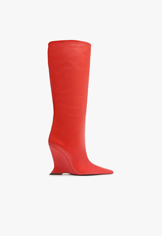 Siena Boot Winter 24 5 Red Atanado Leather - Schutz Shoes