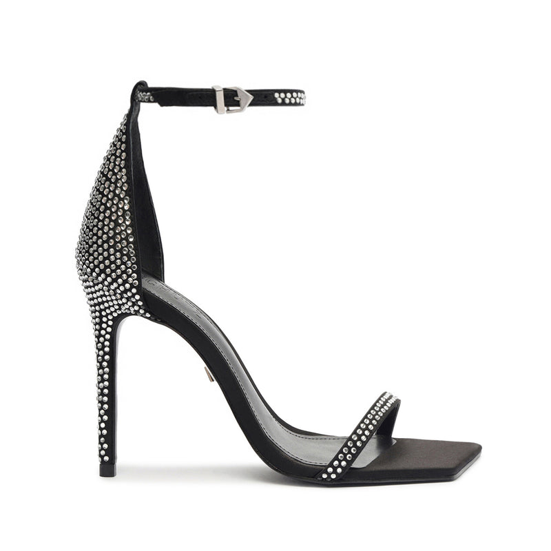 Jenna Sandal Sandals Fall 24 5 Black Satin - Schutz Shoes