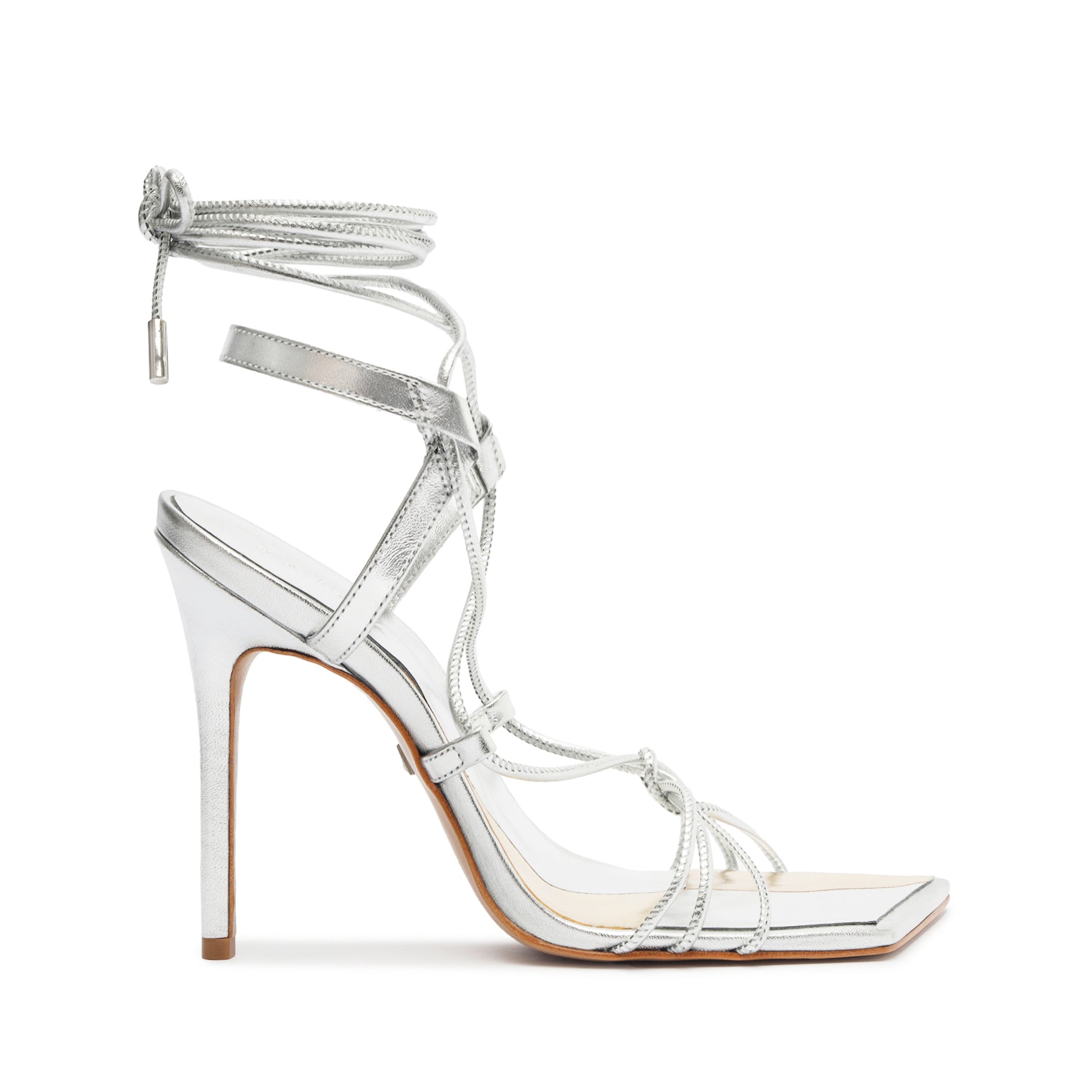 Sabie Metallic Leather Sandal Sandals High Summer 24 5 Silver Metallic Nappa Leather - Schutz Shoes