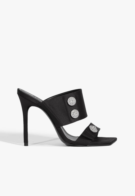 Yasmeen Sandal Winter 24 5 Black Satin - Schutz Shoes