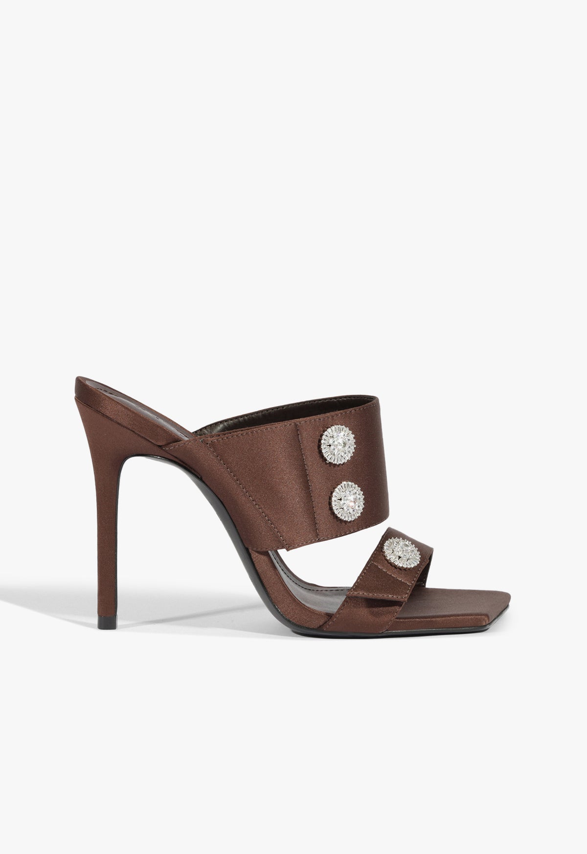 Yasmeen Sandal Sandals Winter 24 5 Chocolate Satin - Schutz Shoes