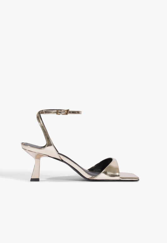 Ciara Mid Metallic Sandal 5 Platinum Metallic - Schutz Shoes