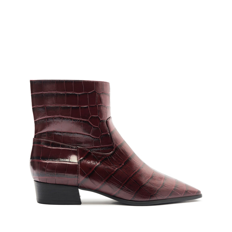 Helena Bootie Booties Fall 24 5 Cherry Wine Leather - Schutz Shoes