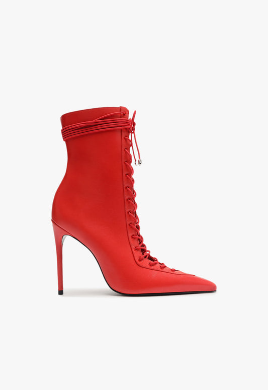 Bella Bootie Winter 24 5 Red Atanado Leather - Schutz Shoes