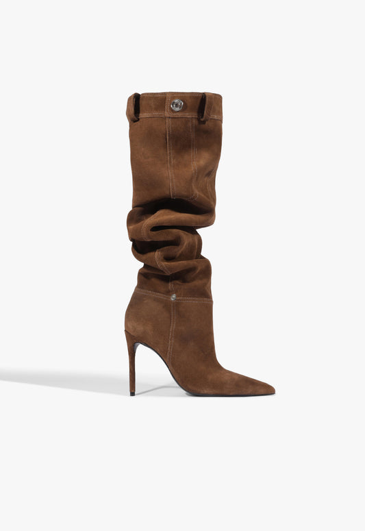 Mikki OTK Five Pocket Suede Boot 5 Pecan Brown Nubuck - Schutz Shoes