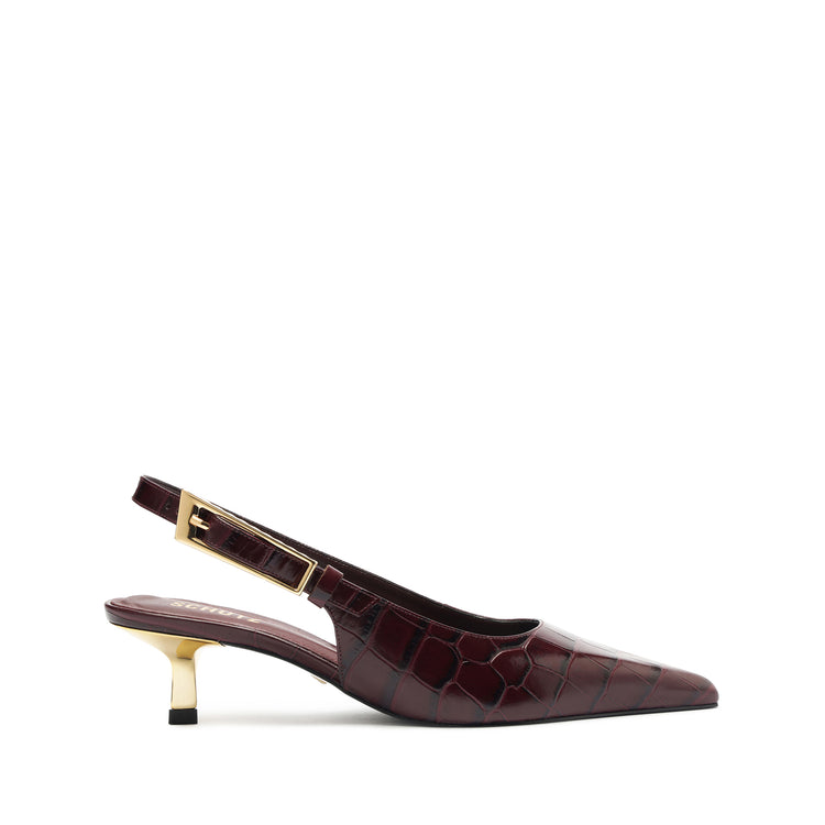 Ciara Mid Pump Pumps Fall 24 5 Cherry Wine Leather - Schutz Shoes