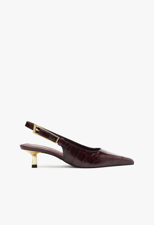 Ciara Mid Pump Pumps Fall 24 5 Cherry Wine Leather - Schutz Shoes