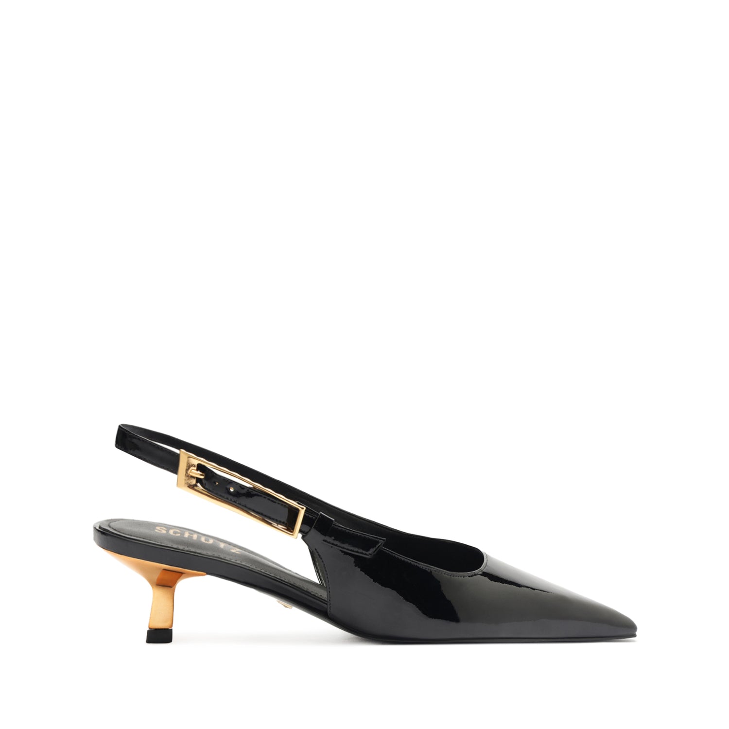 Ciara Mid Patent Leather Pump Pumps Pre Fall 24 5 Black Patent Leather - Schutz Shoes