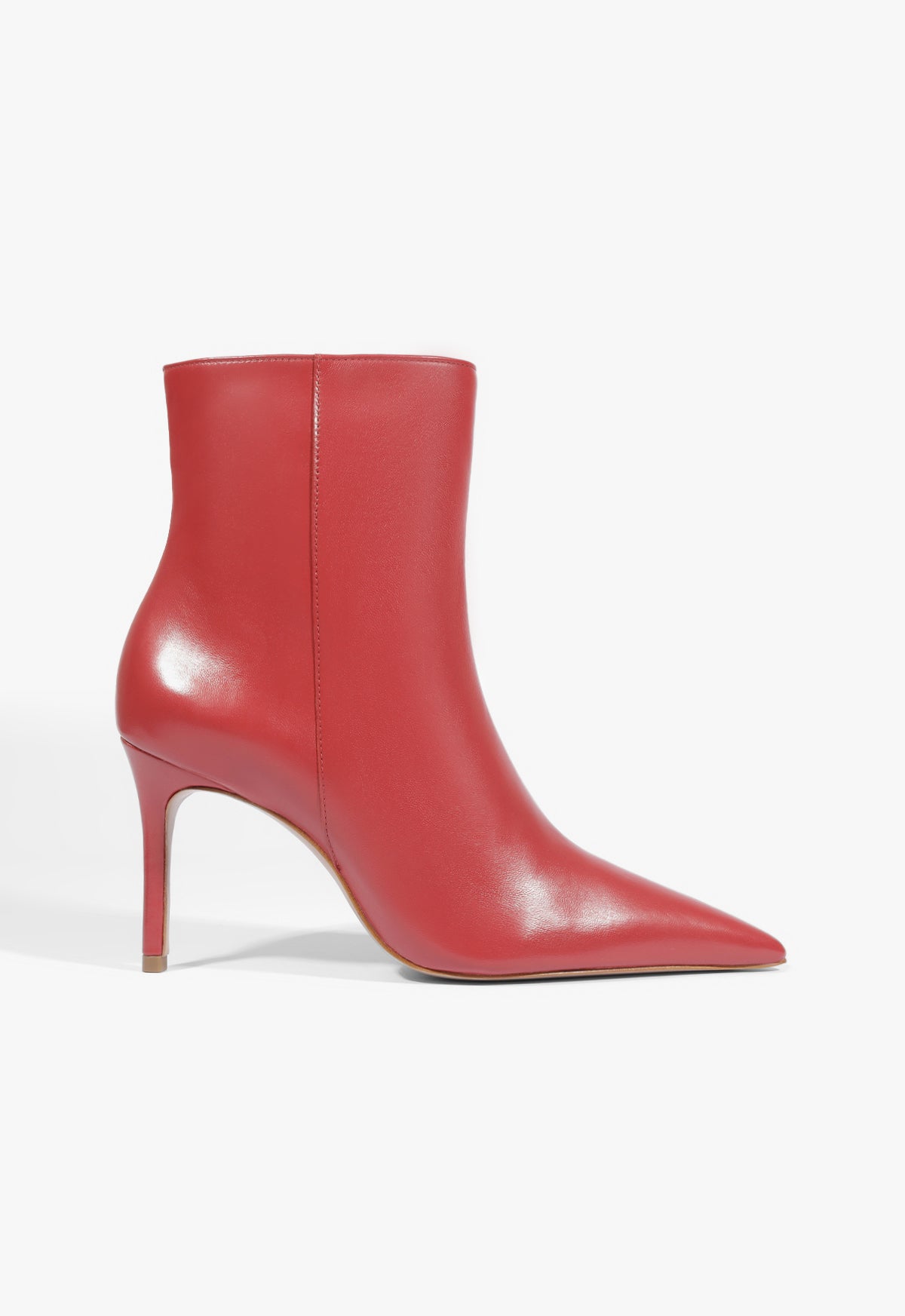 Mikki Casual Leather Bootie 5 Scarlet Leather - Schutz Shoes