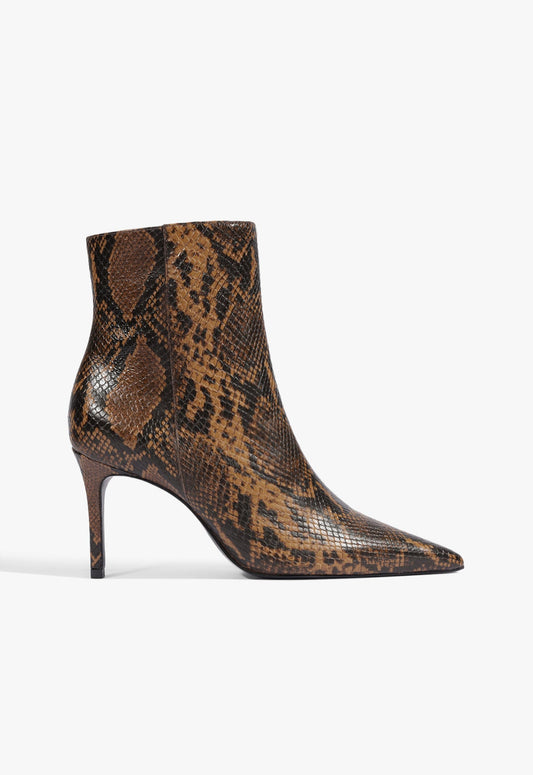 Mikki Leather Bootie 5 Animal Print Snake - Schutz Shoes