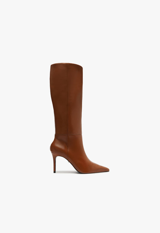 Mikki Up Boot Boots Fall 24 5 Brown Leather - Schutz Shoes