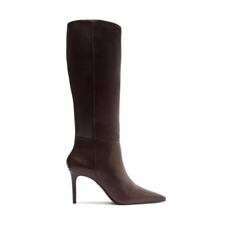 Mikki Up Boot Boots Fall 24 5 Dark Brown Leather - Schutz Shoes