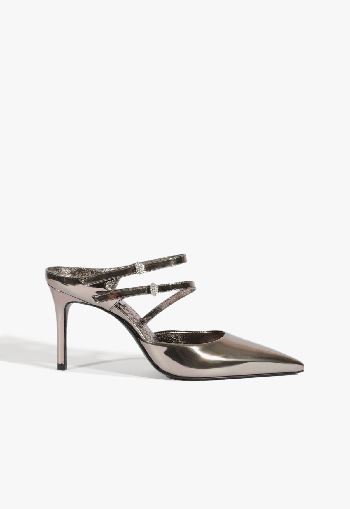 Tonya Mule Pump Winter 24 5 Silver Specchio Leather - Schutz Shoes