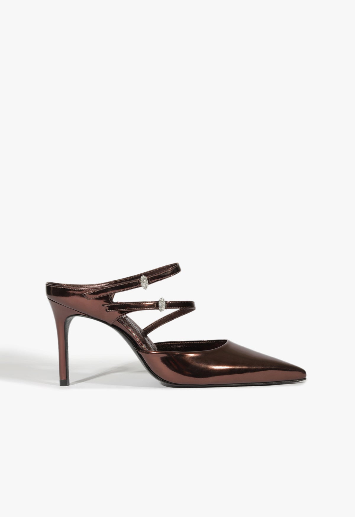 Tonya Mule Pump Pumps Winter 24 5 Dark Brown Specchio Leather - Schutz Shoes