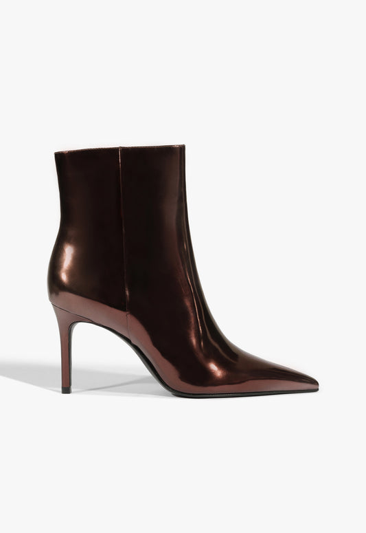 Mikki Bootie Booties Winter 24 5 Dark Brown Specchio Leather - Schutz Shoes