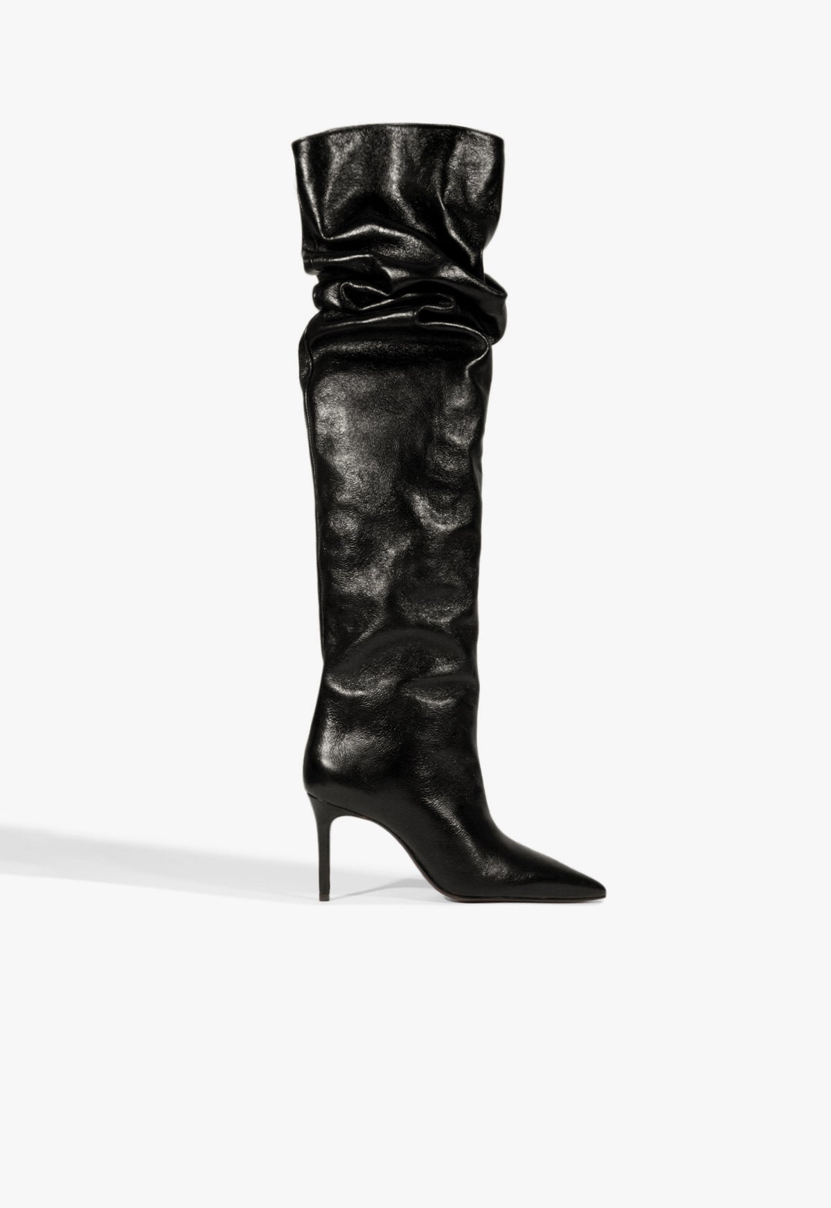 Ellen Up Slouch Boot Fall 25 5 Black Leather - Schutz Shoes
