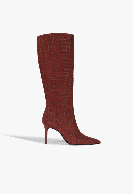 Mary Up Boot Fall 25 5 Vino Croc - Schutz Shoes