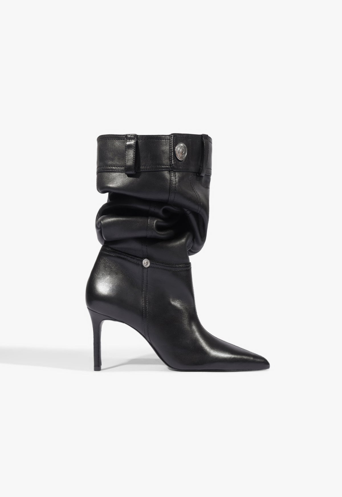 Mikki Up Five Pocket Leather Boot 5 Black Leather - Schutz Shoes