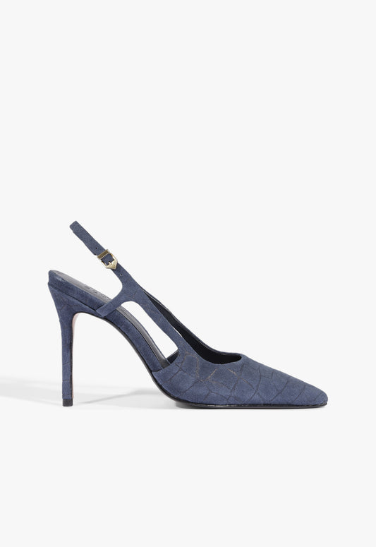 Boris Pump 5 Dress Blue Croc - Schutz Shoes