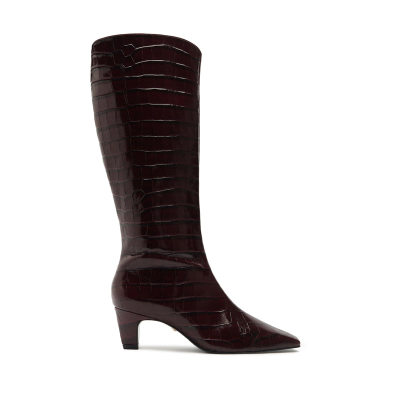 Dellia Up Boot Boots Fall 24 5 Cherry Wine Leather - Schutz Shoes