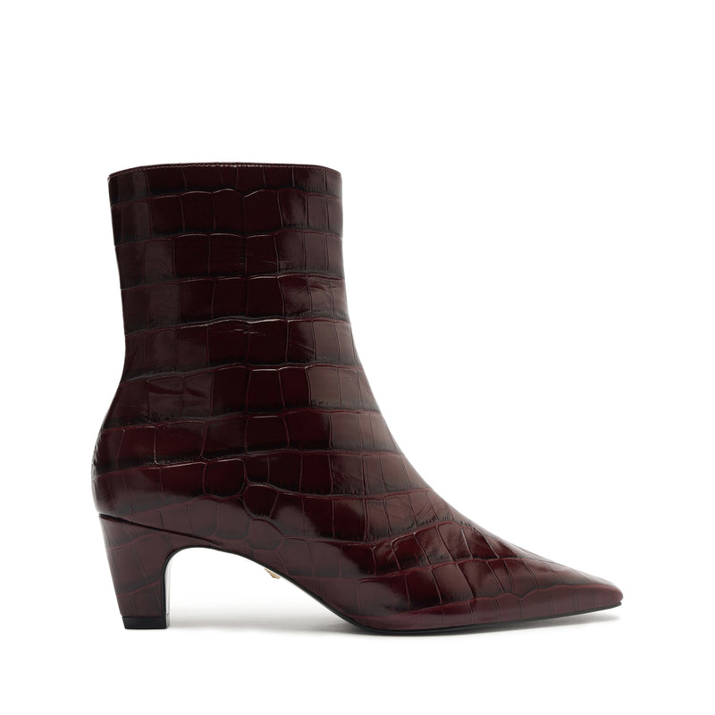 Dellia Bootie Booties Fall 24 5 Cherry Wine Leather - Schutz Shoes