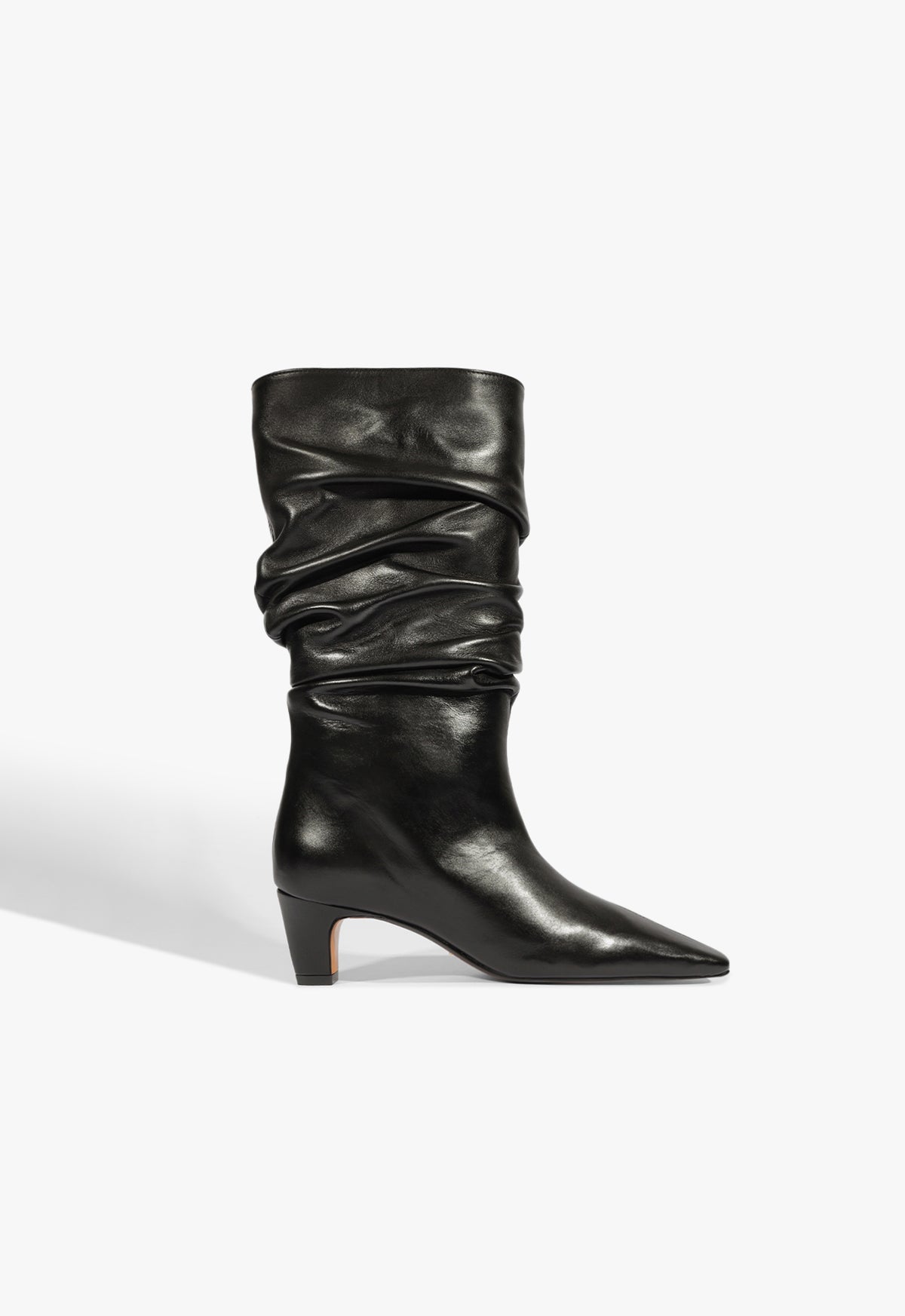 Dellia Slouch Leather Bootie FALL 25 5 Black Leather - Schutz Shoes