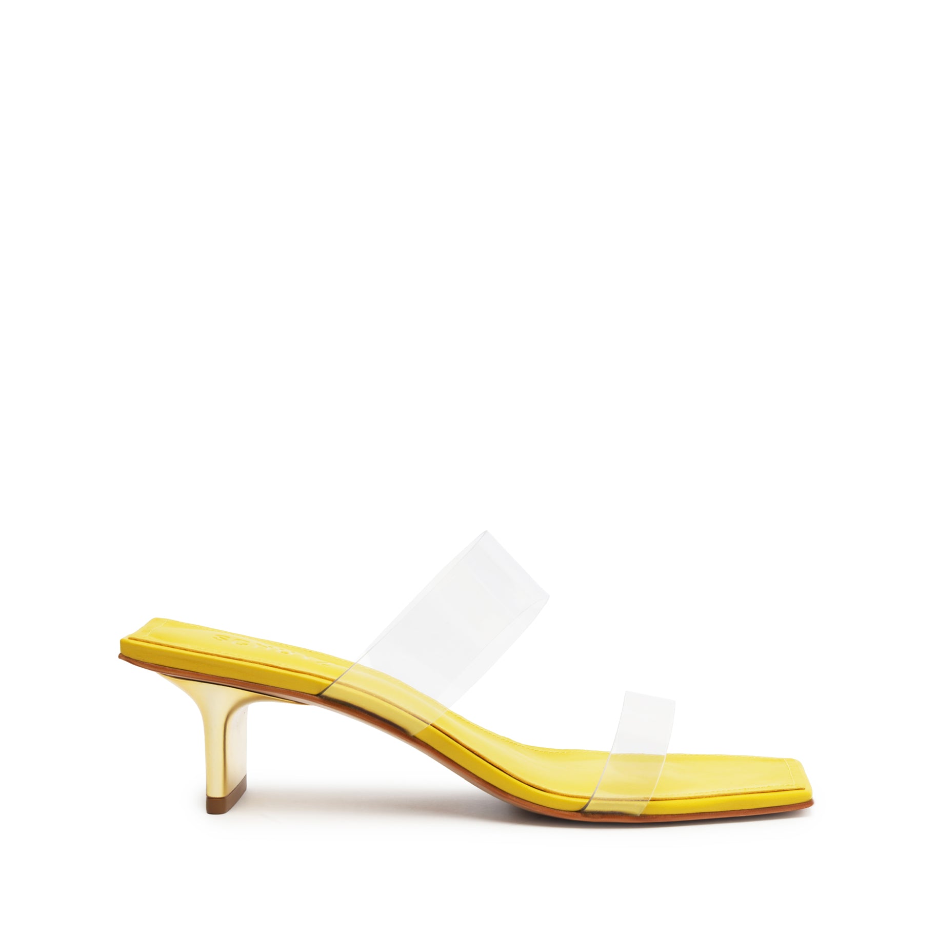 Ariella Tab Vinyl Sandal High Summer 24 5 Yellow Vinyl - Schutz Shoes