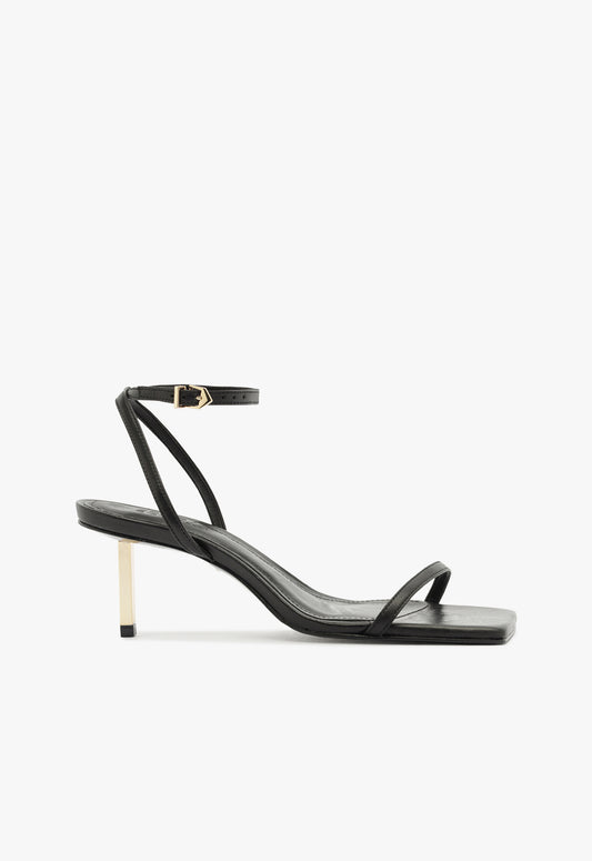 Sam Mid Sandal Winter 24 5 Black Atanado Leather - Schutz Shoes