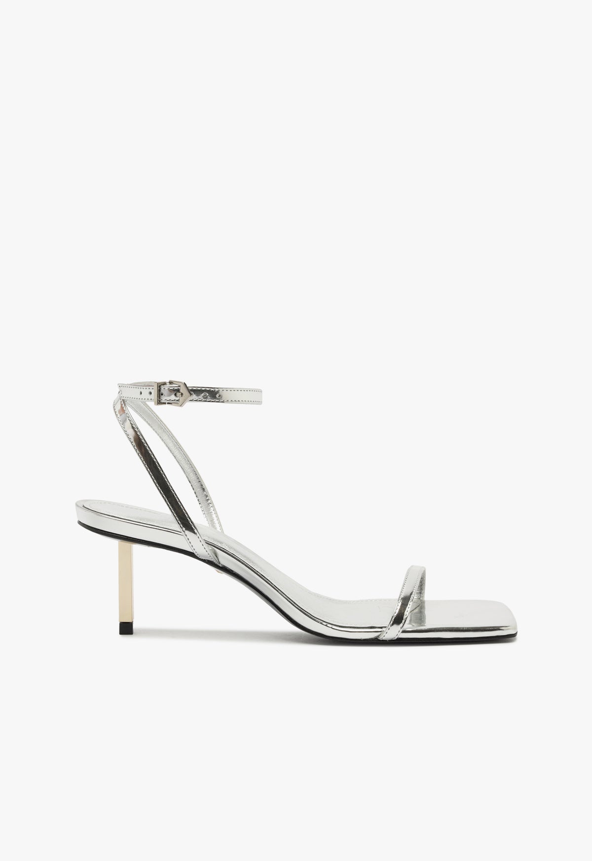 Sam Mid Sandal WINTER 24 5 Silver Specchio Leather - Schutz Shoes